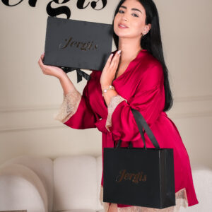 Cynthia (Robe de nuit 2 pièces en satin de soie et dentelle) FERGIS-28